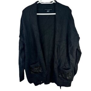 French Connection Womens Cardigan Women Size Medium Angora Blend Long Sleeve